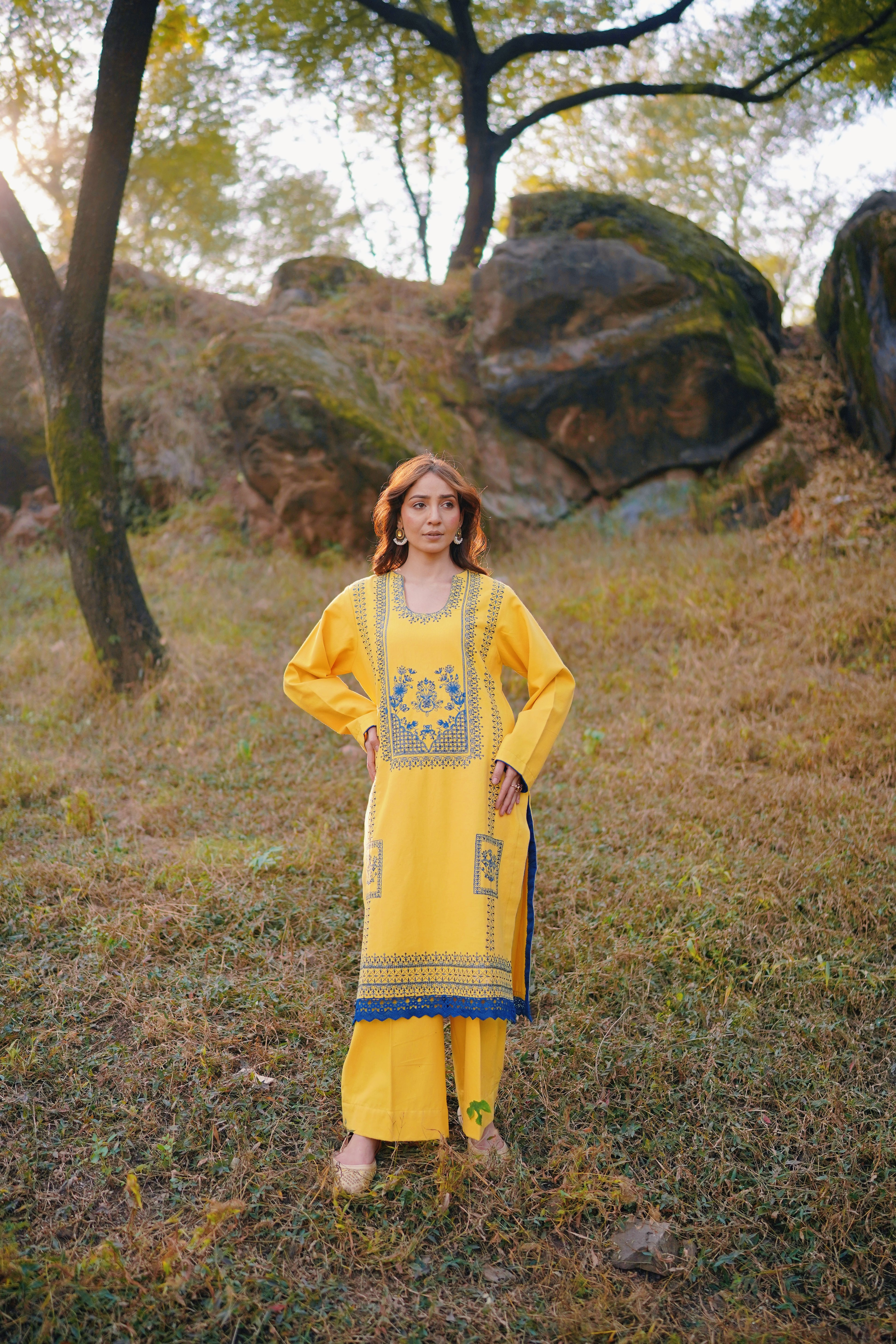 Golden Meadow - 2 Piece - Wool - Embroidered Suit