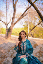 AURUM — Emerald Grove - Embroidered Three Piece