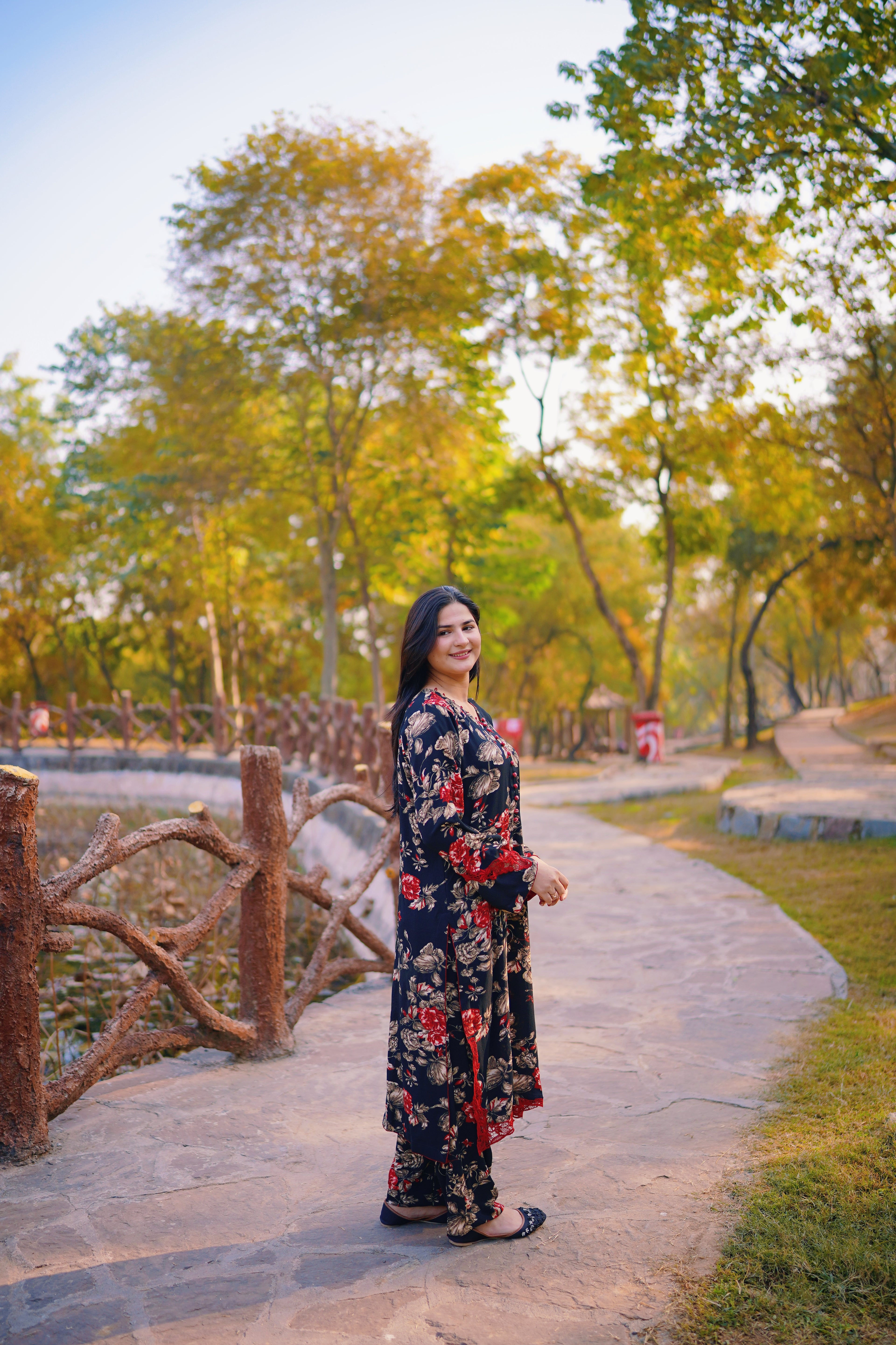 Midnight Bloom Floral - Georgette - Two Piece Suit