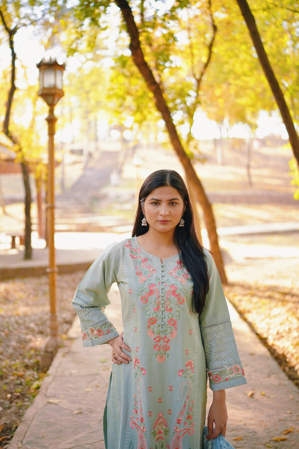 AURUM — Mist Sage - Embroidered Three Piece