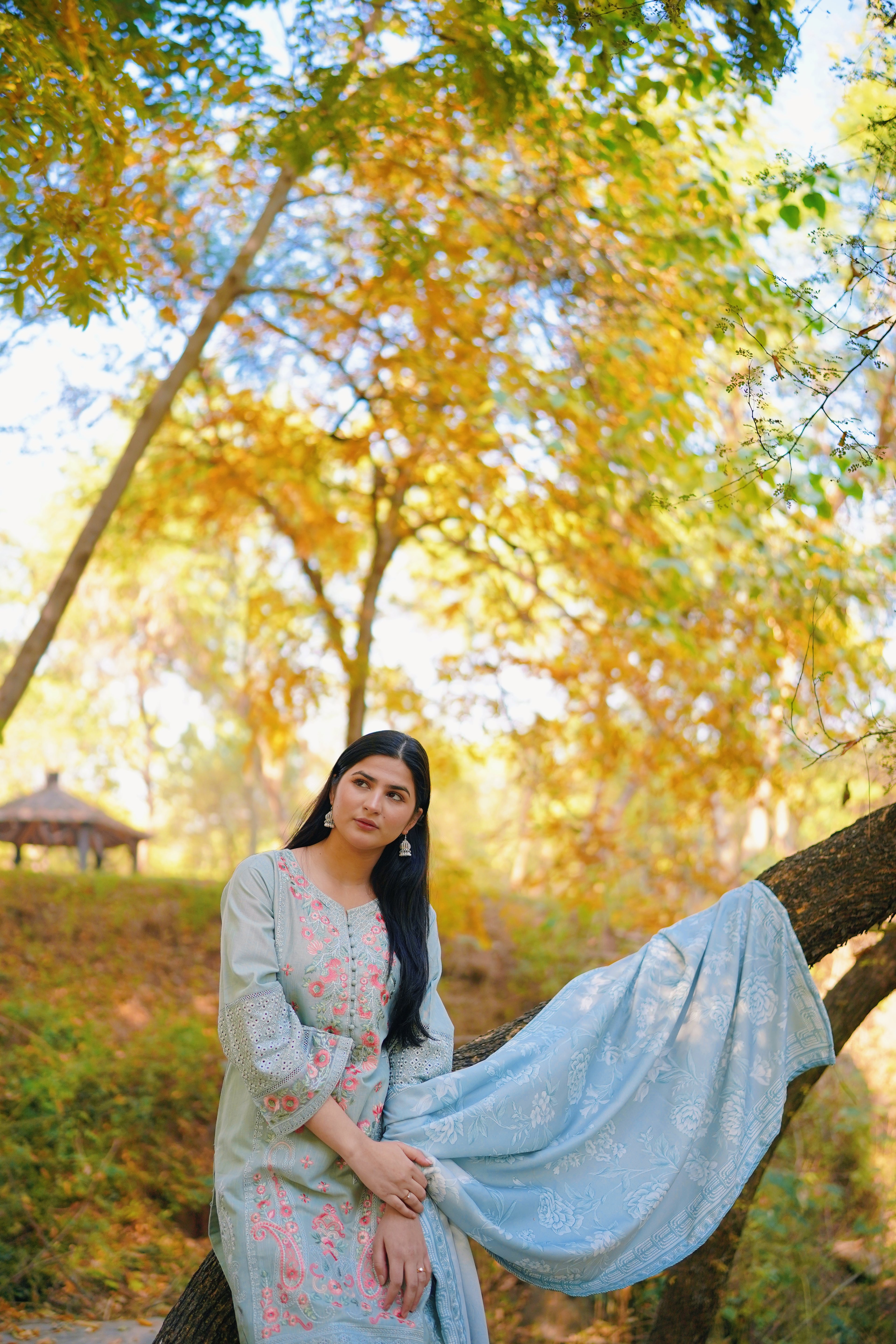 AURUM — Mist Sage - Embroidered Three Piece